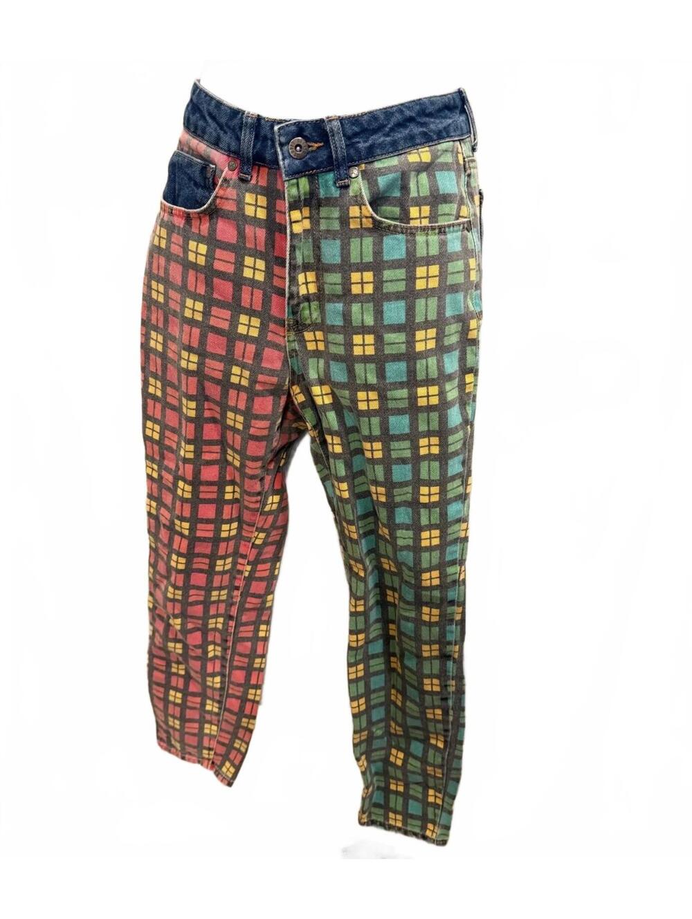 Ragged Jeans Patchwork Multicolor Denim Jeans Waist 24 in.
